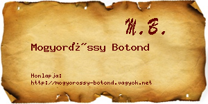 Mogyoróssy Botond névjegykártya